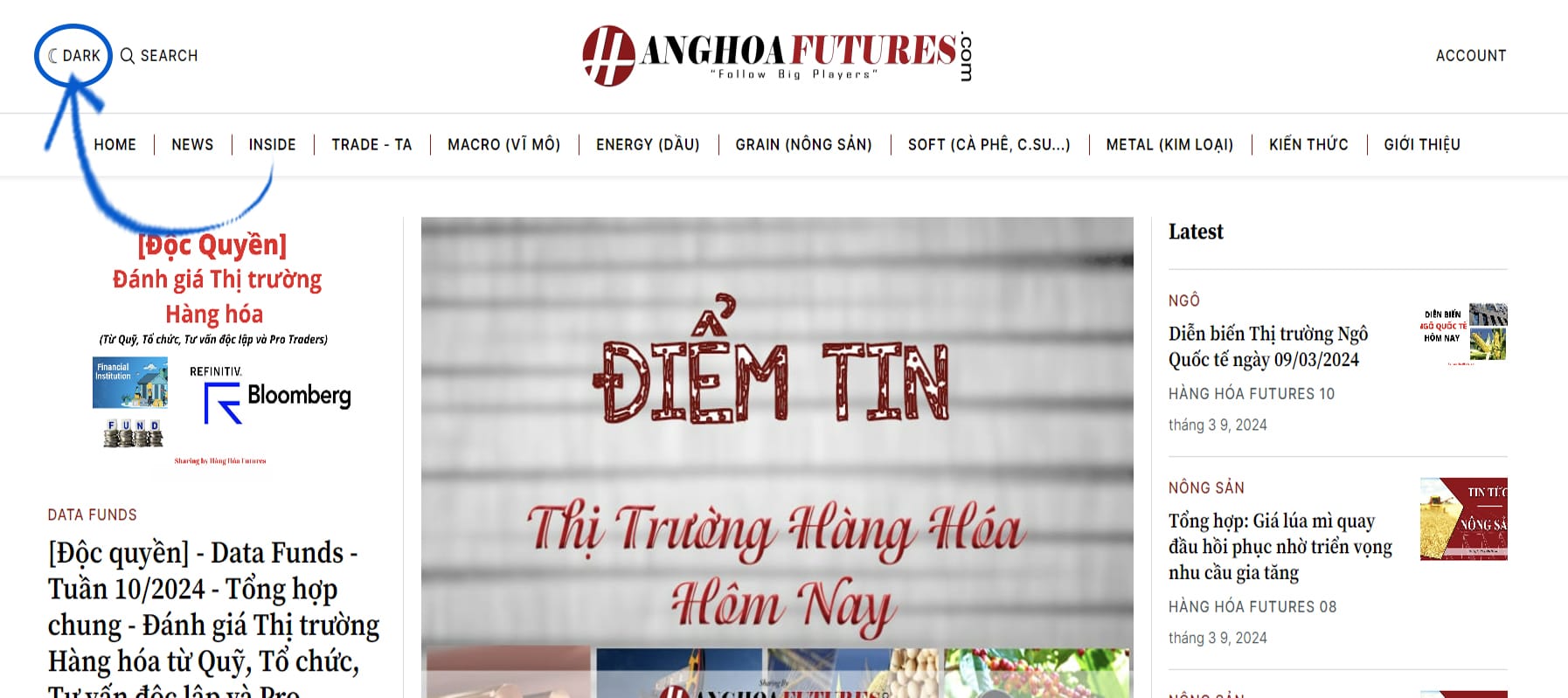 Hướng dẫn đăng nhập Web: HangHoaFutures.com